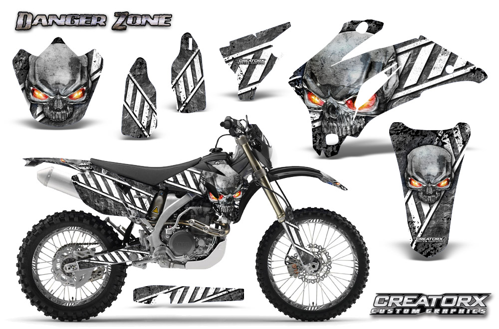 Yamaha WR 250-450 07-10 Graphics Kit Danger Zone White Silver NP Rims